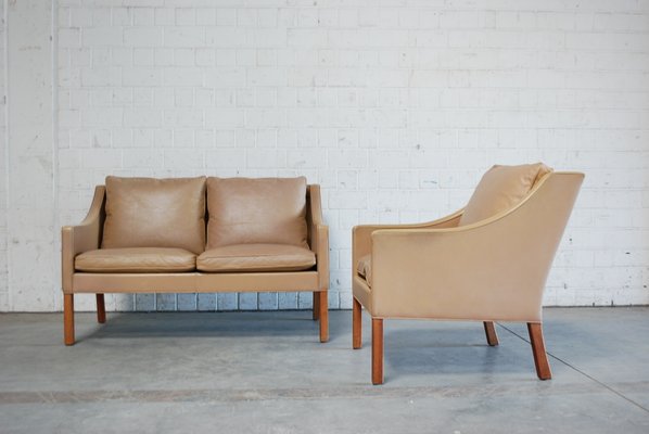Vintage 2208 2207 Brown Sofa Easy Chair By Børge Mogensen For Vintage 2208 2207 Brown Sofa Easy Chair By Børge Mogensen For Fredericia 1
