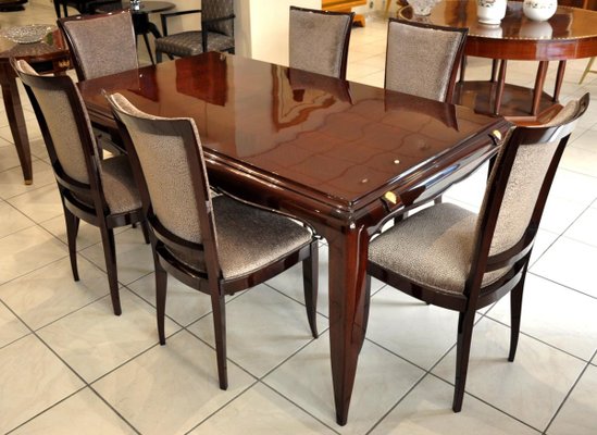 Dining Table Set by Jean Desnos, 1940s, Set of 7 for sale at Pamono Dining Table Set by Jean Desnos, 1940s, Set of 7 for sale at Pamono