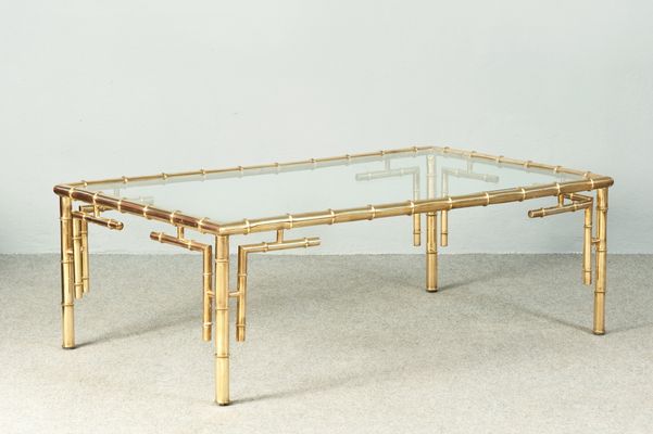 Br And Faux Bamboo Coffee Table 1960s For At Pamono Br And Faux Bamboo Coffee Table 1960s 2