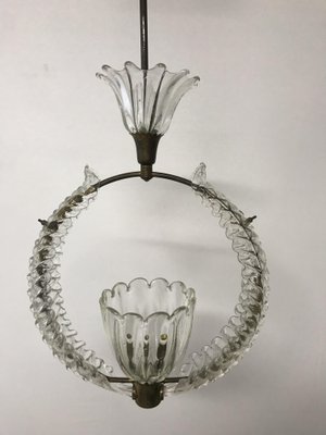 Vintage Murano Glass Pendant Light By Ercole Barovier 8