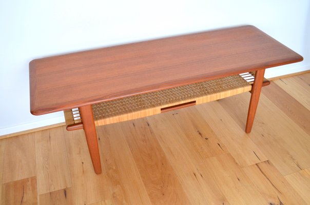 Coffee table with rattan shelf by kurt Ãstervig for jason møbler ... Rattan lounge møbler