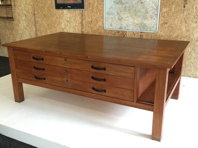 Large Oak Architect S Flat File Or Map Table From A Dutch University Large Oak Architect S Flat File Or Map Table From A Dutch University For At Pamono