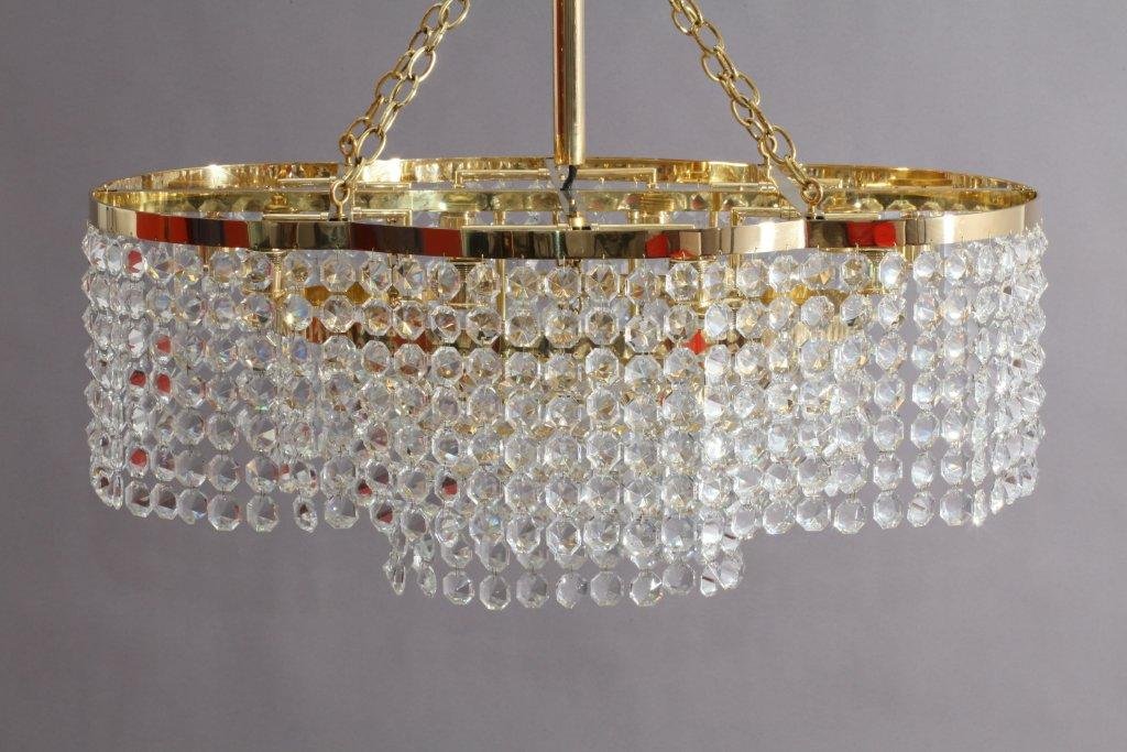 Modernist Hand Cut Crystal Glass Chandelier From Bakalowits 1950 Modernist Hand Cut Crystal Glass Chandelier From Bakalowits 1950