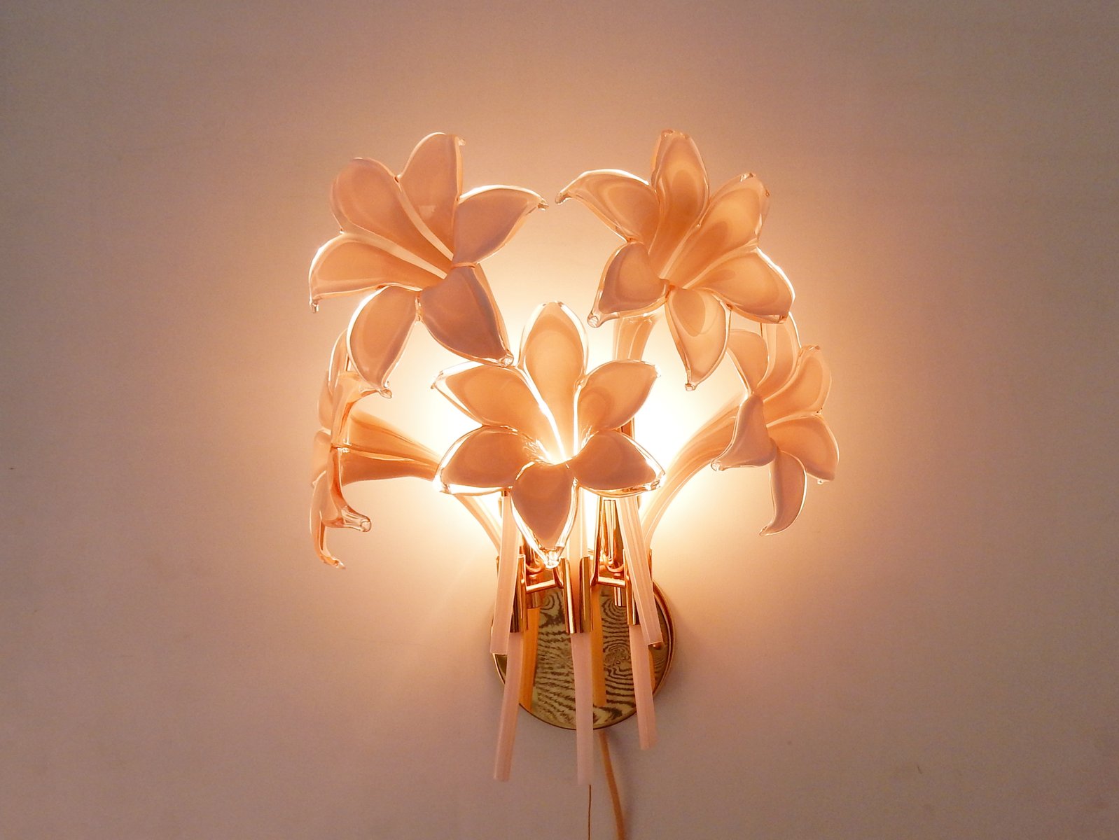 Vintage Murano Glass Flower Wall Lights Set Of 2 For At Pamono Vintage Murano Glass Flower Wall Lights Set Of 2