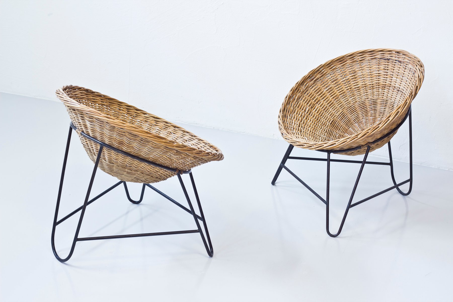 Vintage Rattan Chairs, Set of 2 for sale at Pamono