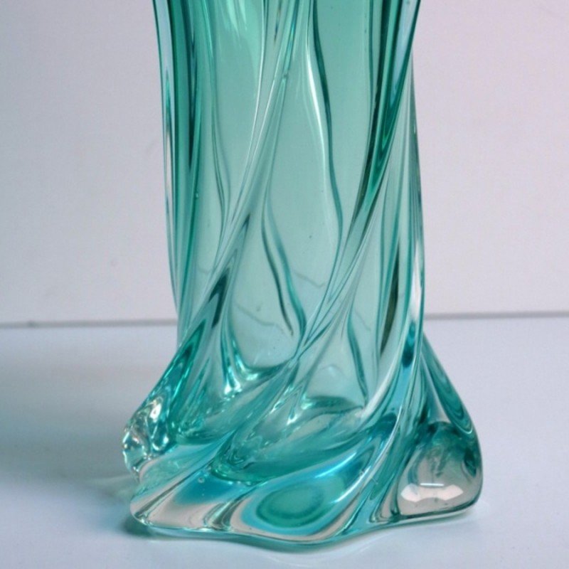 Italian Large Green Murano Glass Vase, 1950s for sale at Pamono