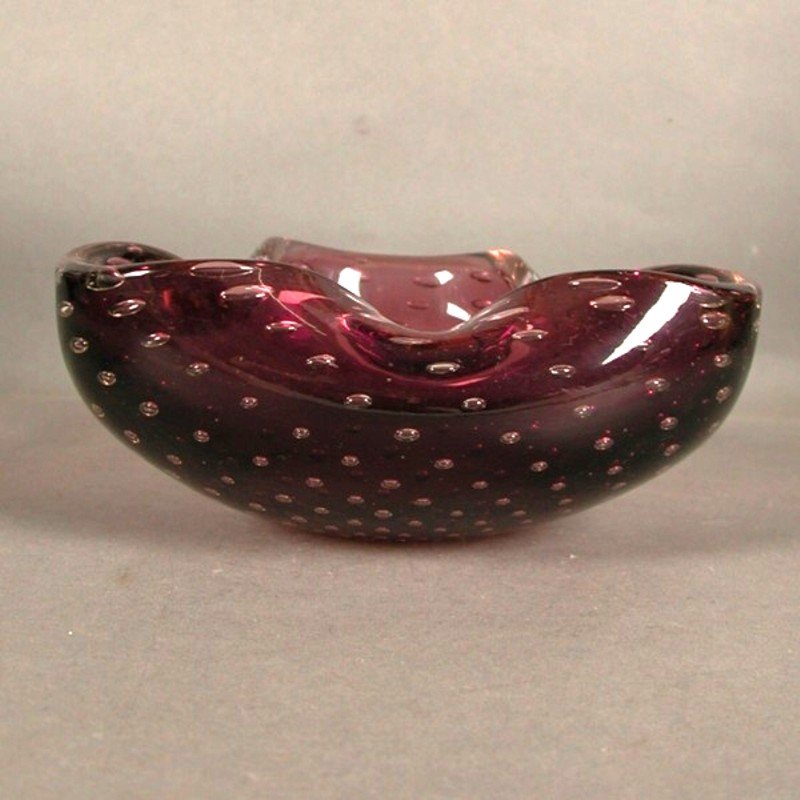 Italian Purple Murano Glass Ashtray, 1950s for sale at Pamono