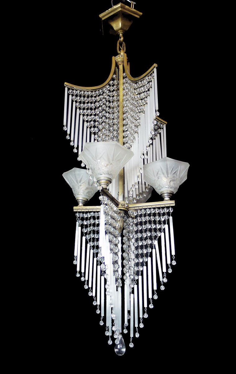 Vintage French Art Nouveau Chandelier From Lorrain Daum For Vintage French Art Nouveau Chandelier From Lorrain Daum