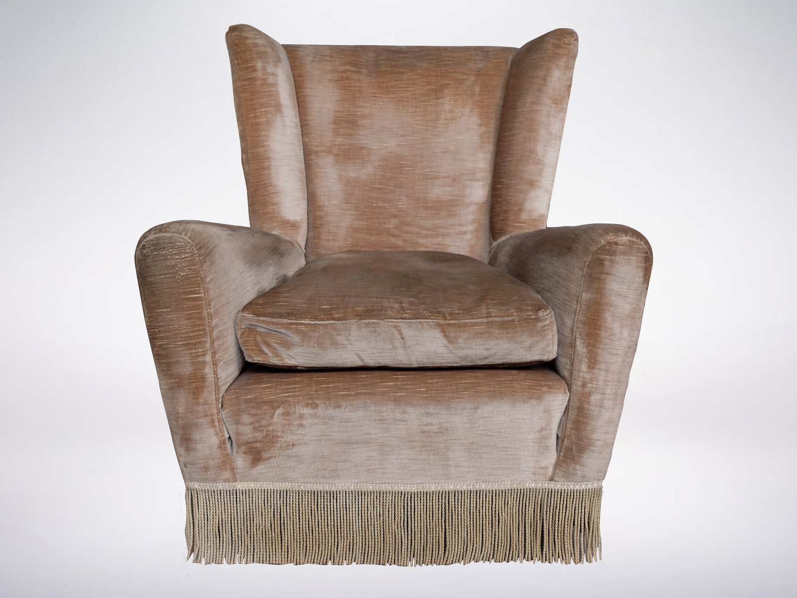 Velvet Wingback Armchair 1960s For At Pamono Velvet Wingback Armchair 1960s