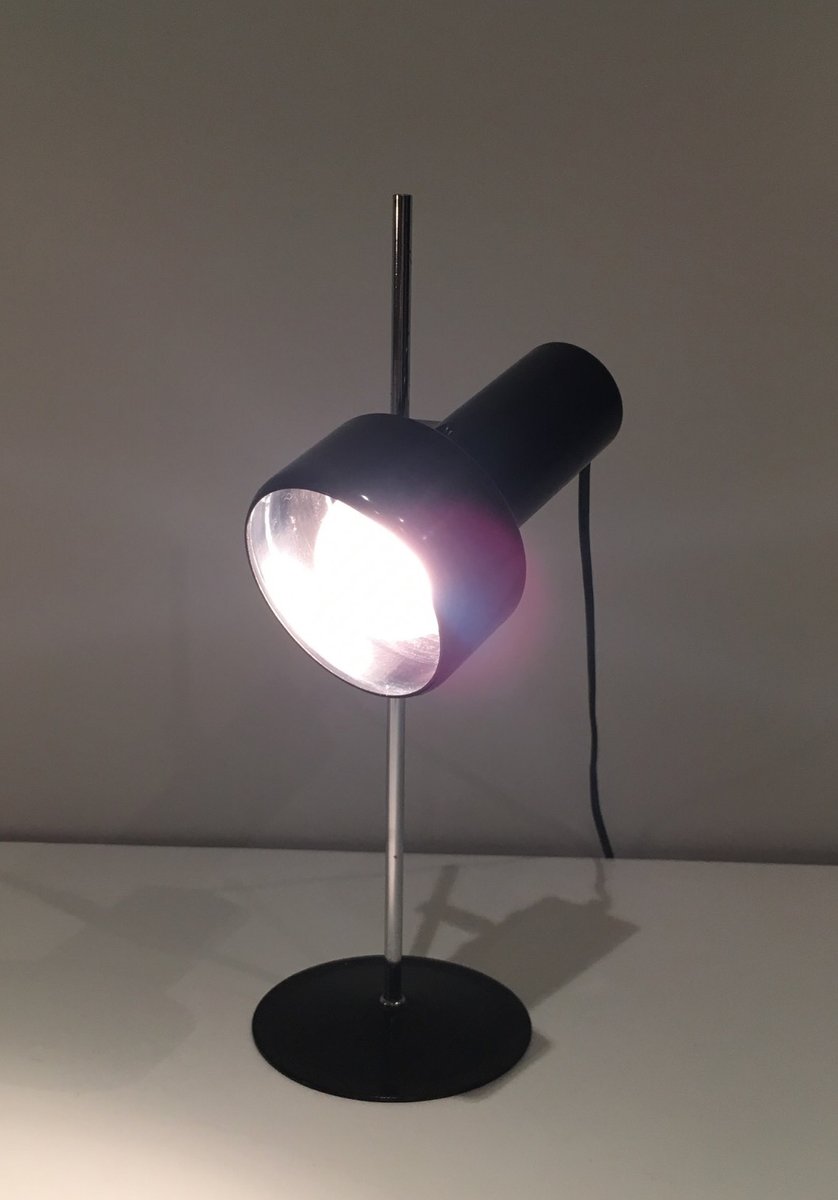 Mid Century Black Lacquered Metal Chrome Desk Lamp For At Pamono Mid Century Black Lacquered Metal Chrome Desk Lamp