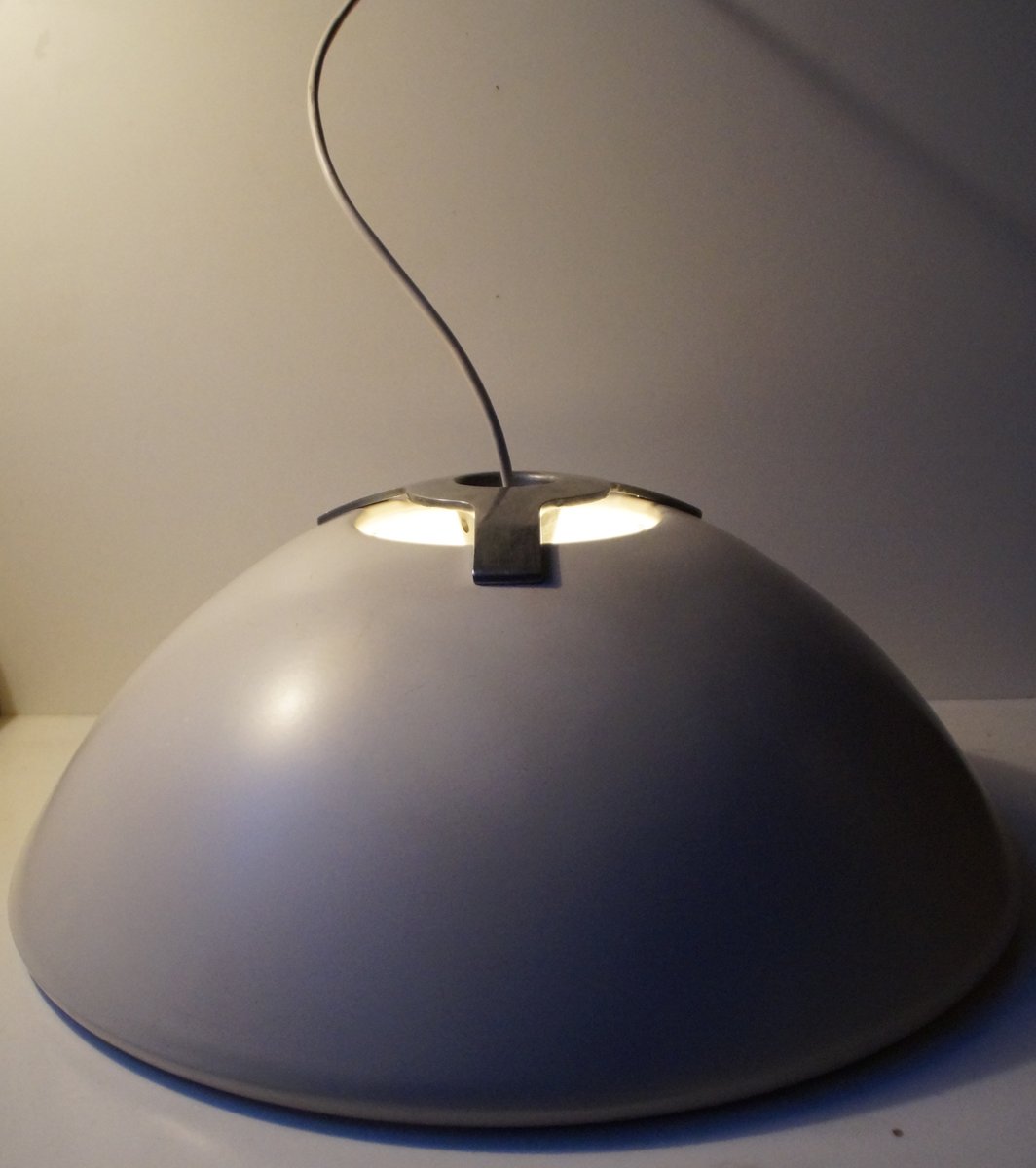 Large White Flying Saucer Pendant Lamp By Bjarne Bo For Fog Morup Large White Flying Saucer Pendant Lamp By Bjarne Bo For Fog Morup 1970s