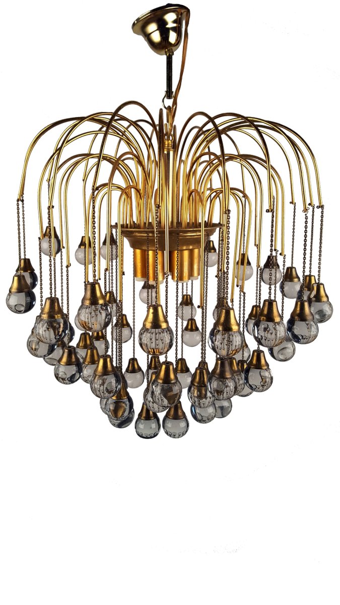Murano Dark Crystal Waterfall Chandelier By Paolo Venini 1960s For Murano Dark Crystal Waterfall Chandelier By Paolo Venini 1960s