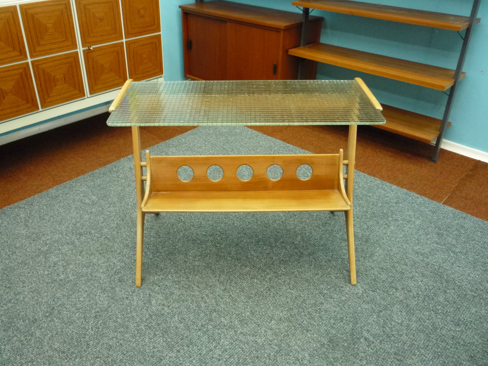 German Walnut And Gl Bar Table 1950s For At Pamono German Walnut And Gl Bar Table 1950s