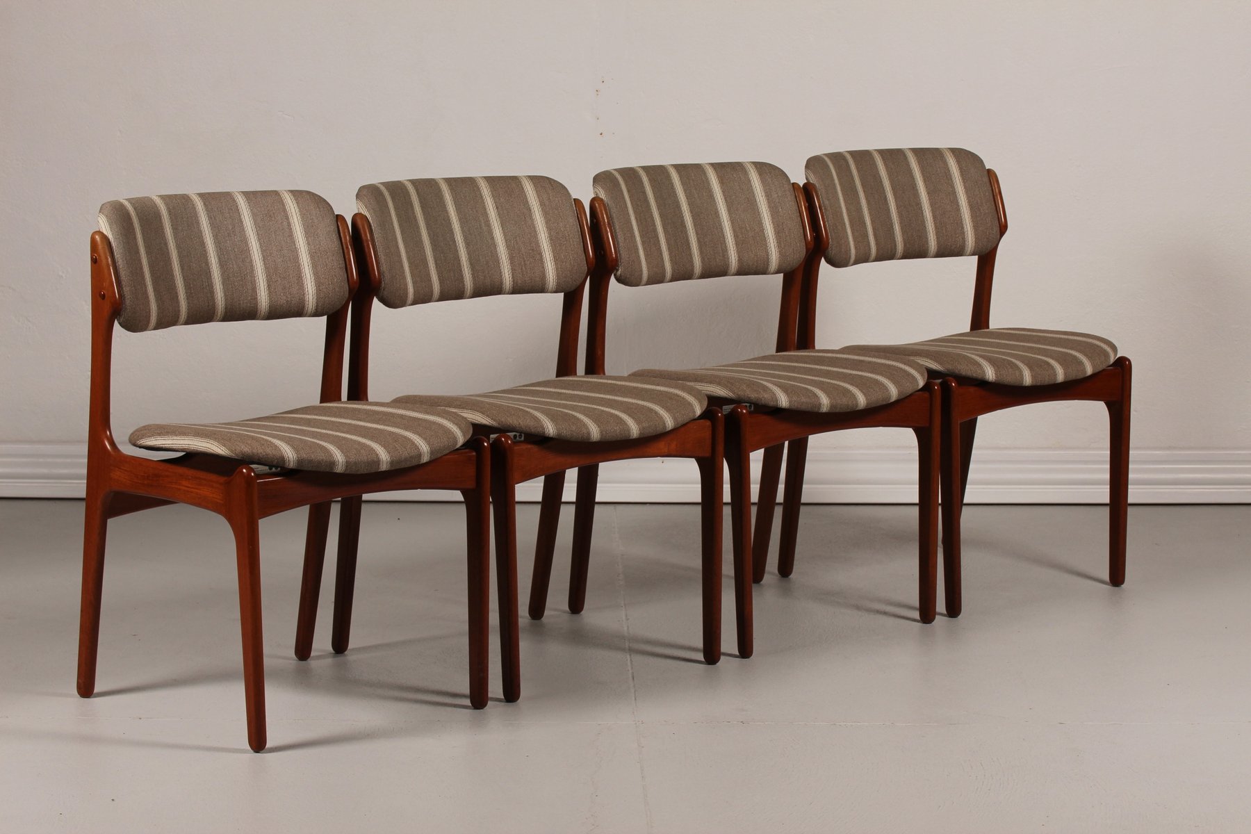 Mid Century OD 49 Teak Dining Chairs by Erik Buch for Oddense
