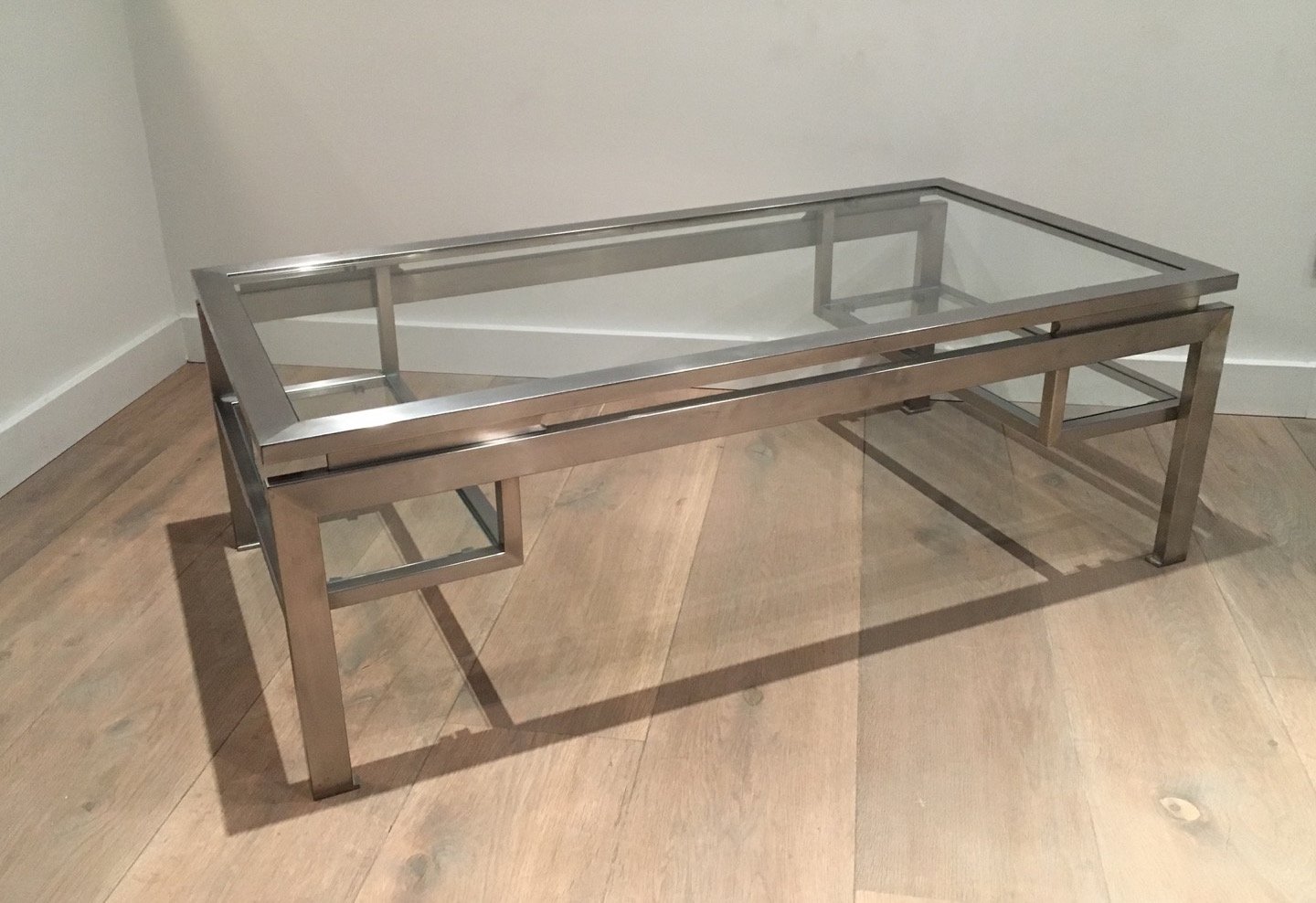 Modernist Brushed Metal Coffee Table By Guy Lefèvre For At Pamono