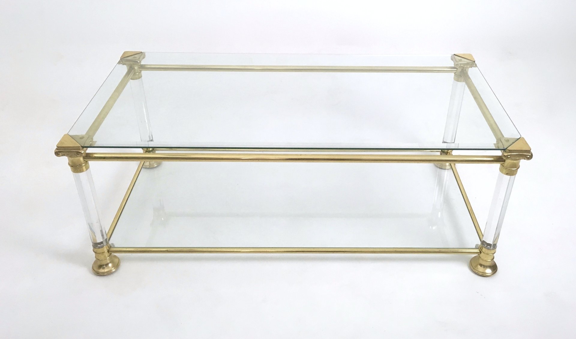Crystal Coffee Table Drinker Vintage Italian Crystal Plexigl And Br Coffee Table 1980s