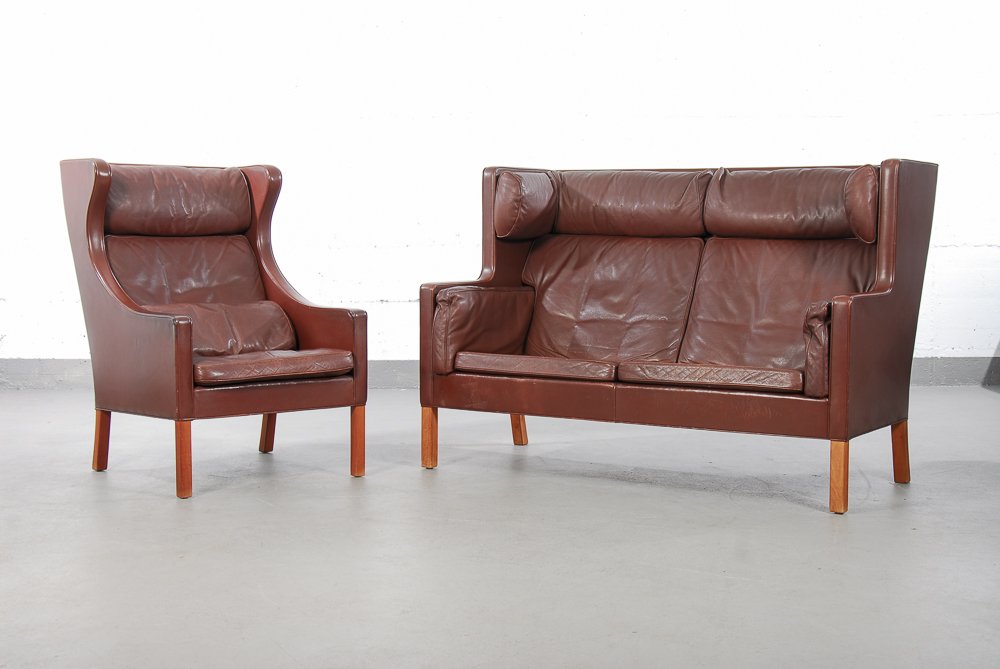 Vintage 2192 Sofa 2204 Wingchair And Footrest By Børge Mogensen Vintage 2192 Sofa 2204 Wingchair And Footrest By Børge Mogensen For Fredricia Furniture At Pamono