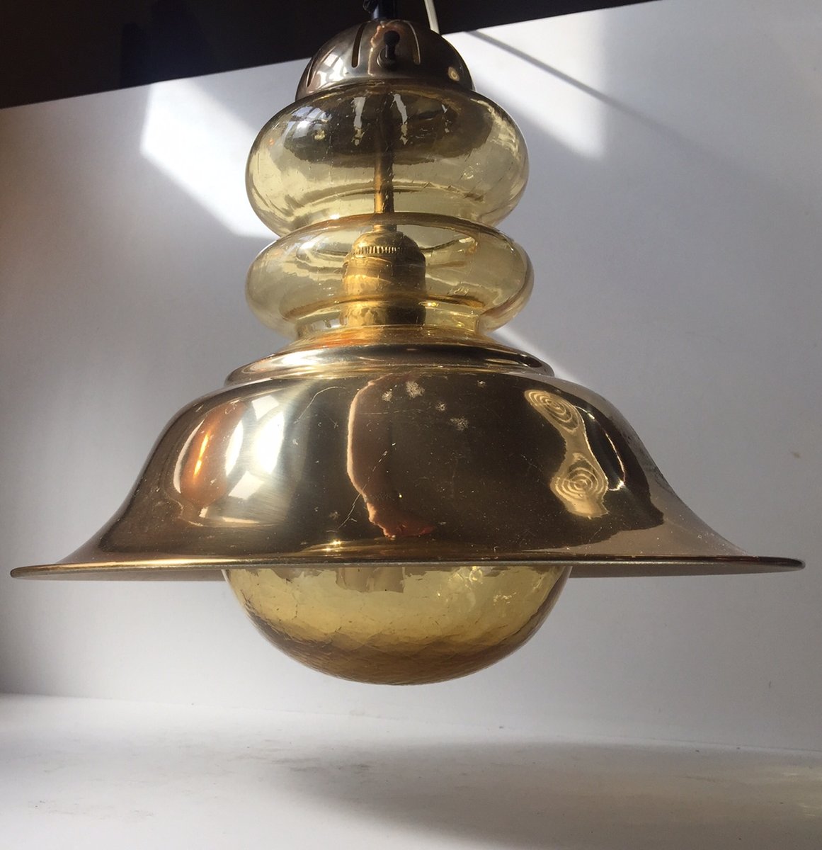 Vintage Danish Nautical Brass Glass Ceiling Light From Vitrika For Vintage Danish Nautical Brass Glass Ceiling Light From Vitrika 5 878 00 Per Piece