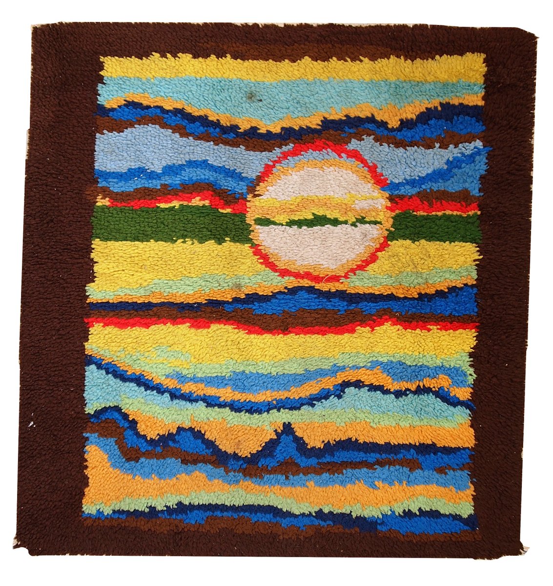 Vintage American Abstract Handmade Hooked Rug 1980s For At Vintage American Abstract Handmade Hooked Rug 1980s