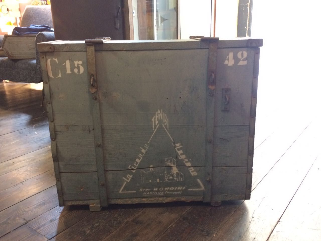 Wooden Military Chest from Rondini, 1940s for sale at Pamono