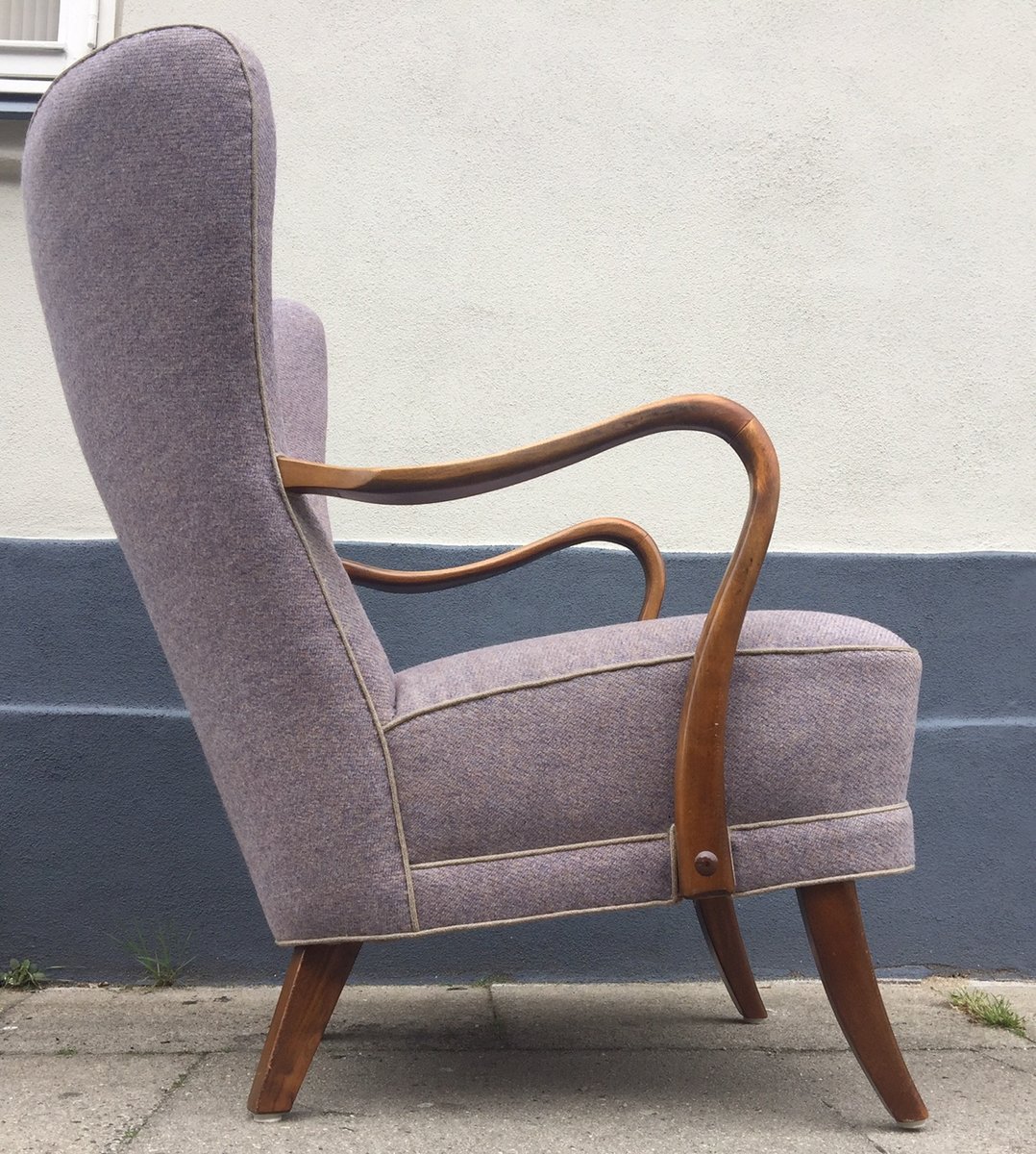 Danish Purple Highback Lounge Chair By Alfred Christensen For Danish Purple Highback Lounge Chair By Alfred Christensen For Slagelse Møbelfabrik