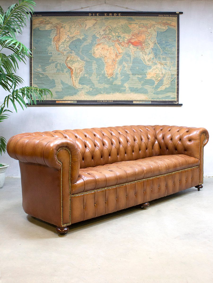 Vintage Leather Chesterfield Sofa for sale at Pamono Vintage Leather Chesterfield Sofa for sale at Pamono