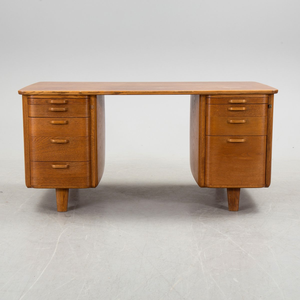 Vintage Oak Swivel Desk Chair Antique Office Swedish Art Deco Desk And Swivel Chair Set 1930s For