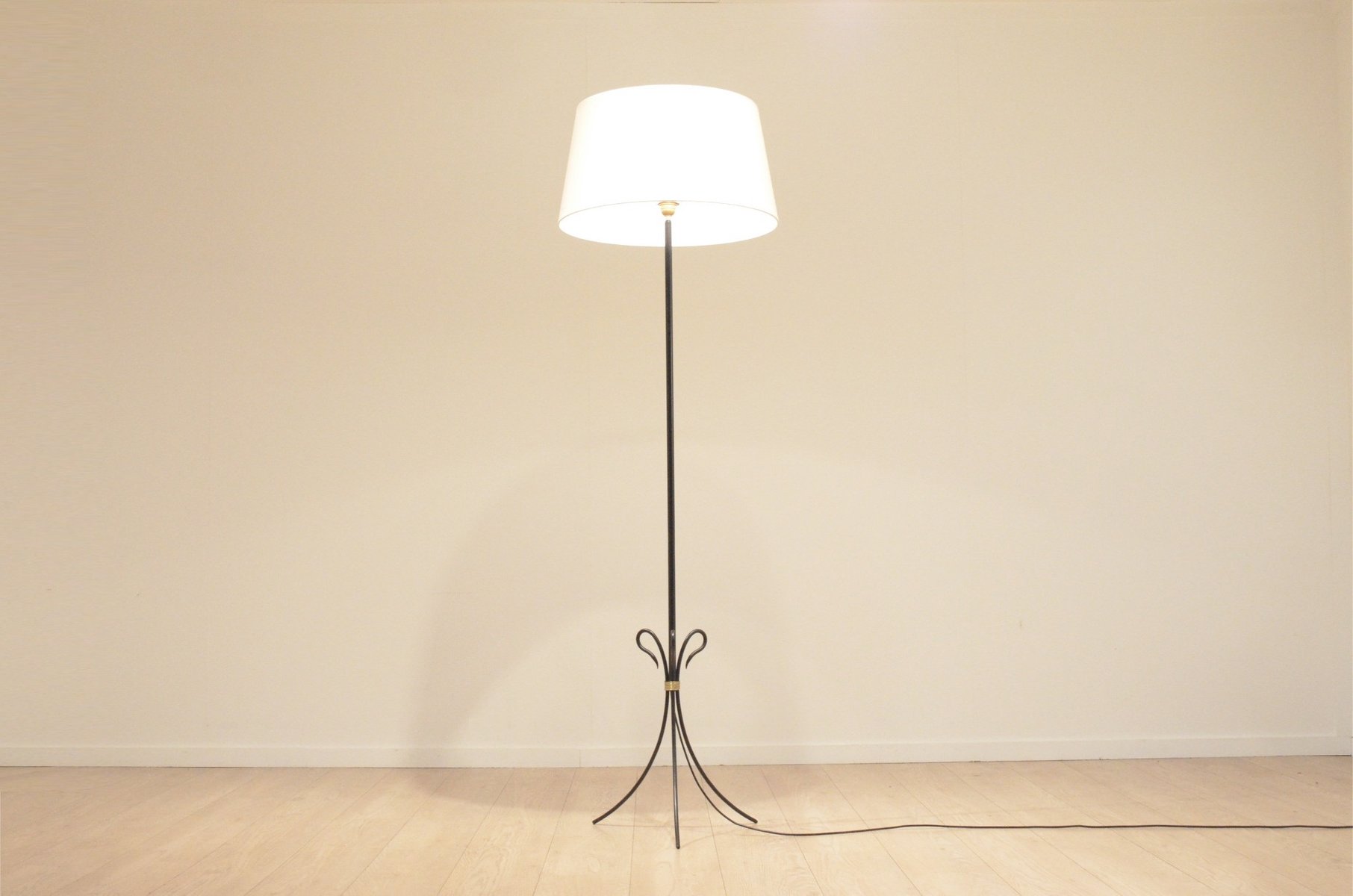 Mid Century French Black Metal And Brass Tripod Floor Lamp For Mid Century French Black Metal And Brass Tripod Floor Lamp