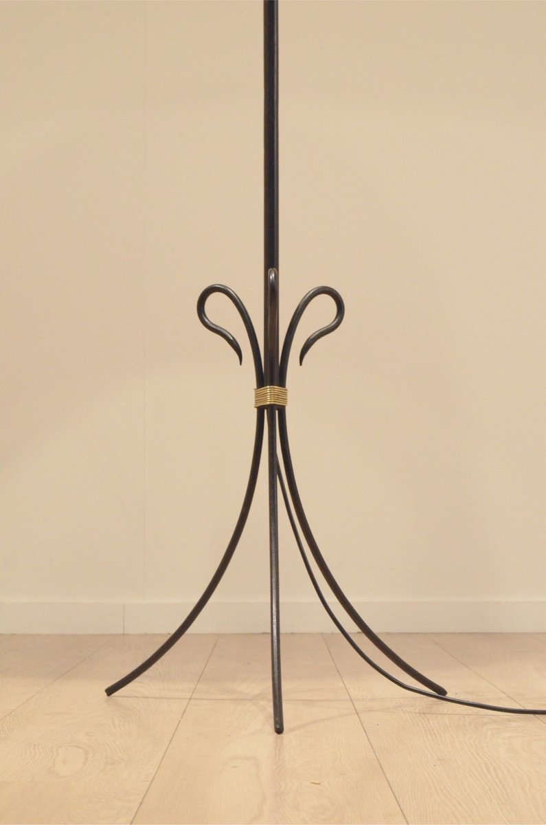 Mid Century French Black Metal And Brass Tripod Floor Lamp For Mid Century French Black Metal And Brass Tripod Floor Lamp