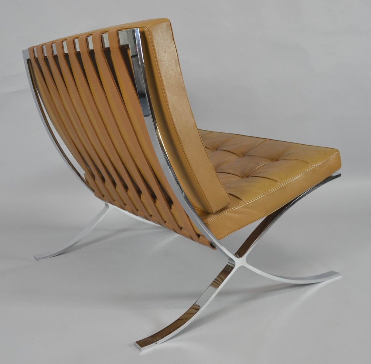 Vintage Barcelona Chair with Ottoman by Ludwig Mies van der Rohe for Knoll International for 