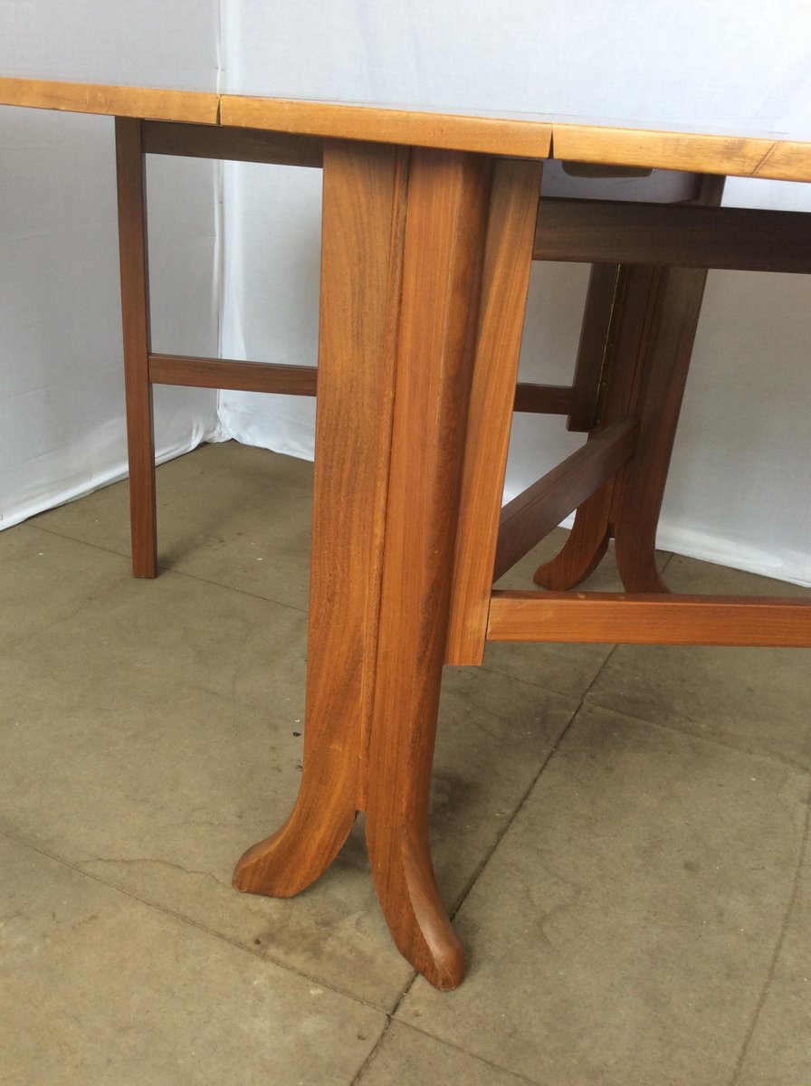 Mid Century Oval Fold Up Teak Dining Table From Nathan For At Teak Dining Table From Nathan 6 878 00 Per Piece