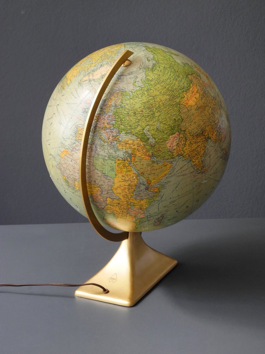 large mid century german illuminated glass globe from jro large mid century german illuminated glass globe from jro