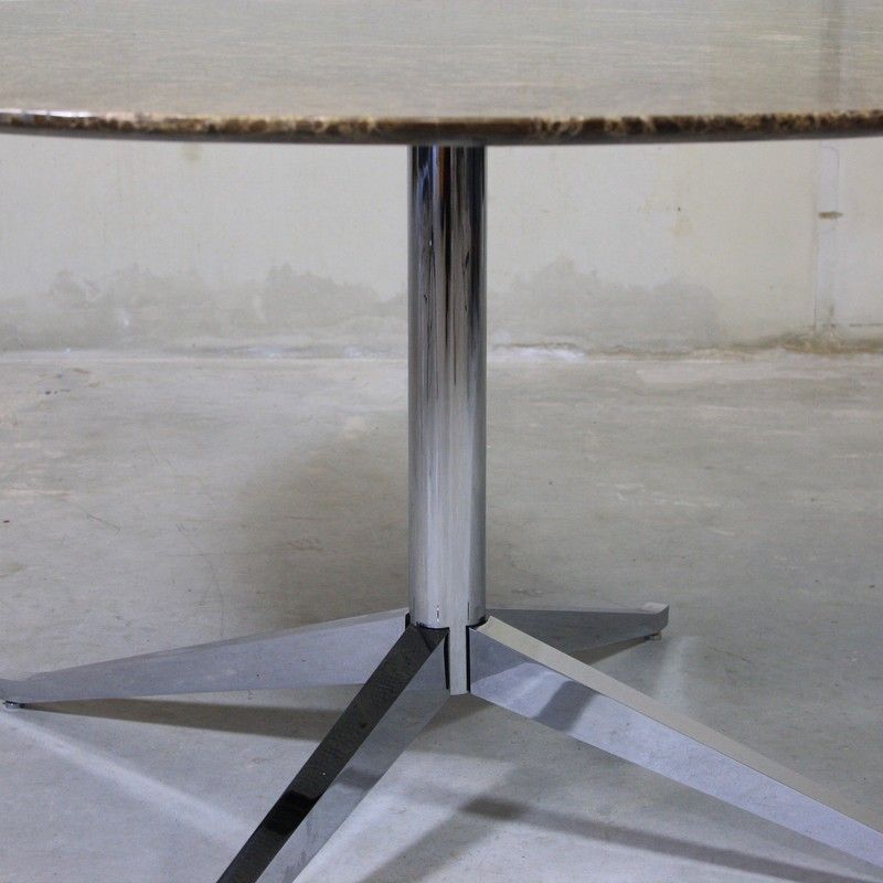 Mid Century Round Marble Table By Florence Knoll For Previous
