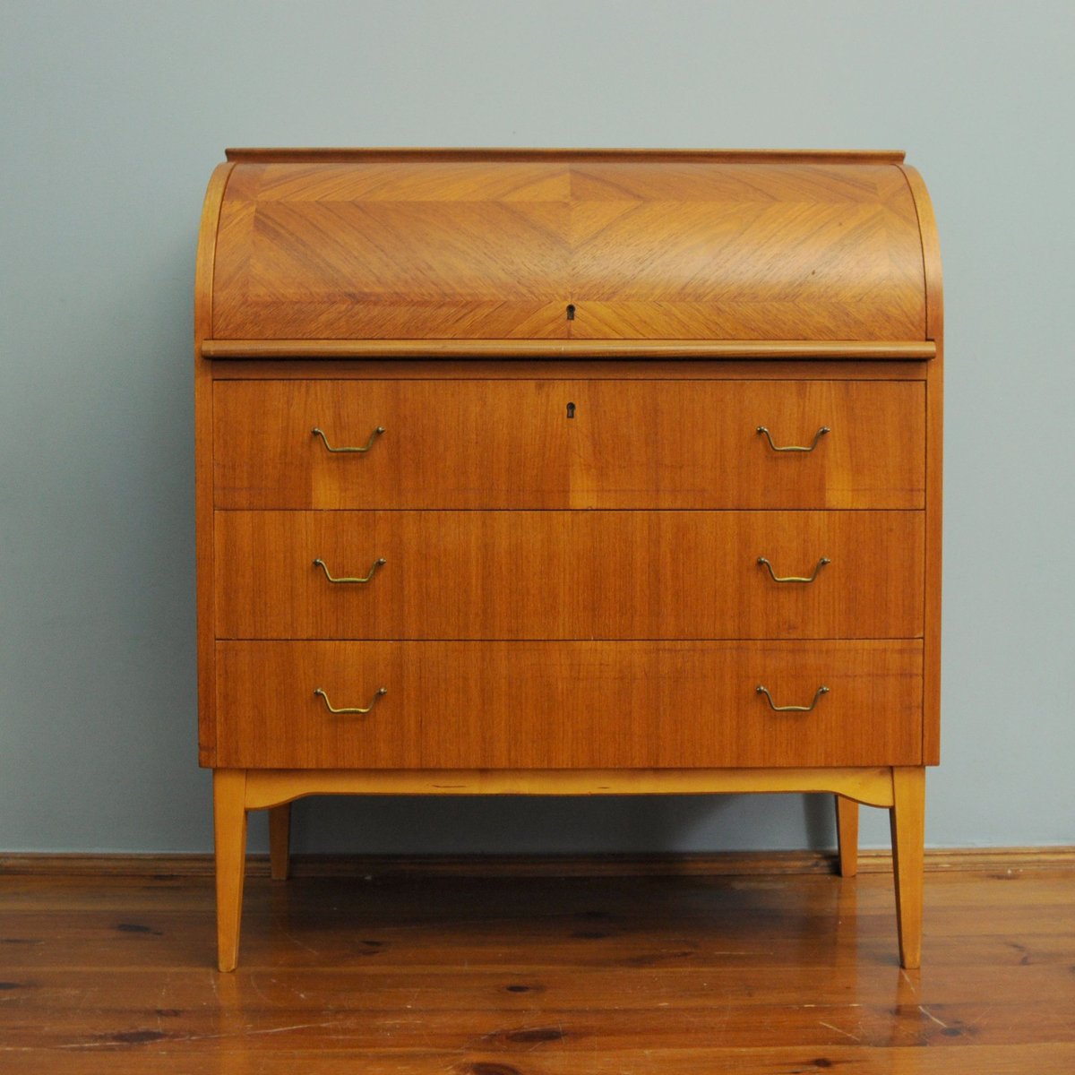 Mid Century Swedish Roll Top Teak Secretary For At Pamono Mid Century Swedish Roll Top Teak Secretary
