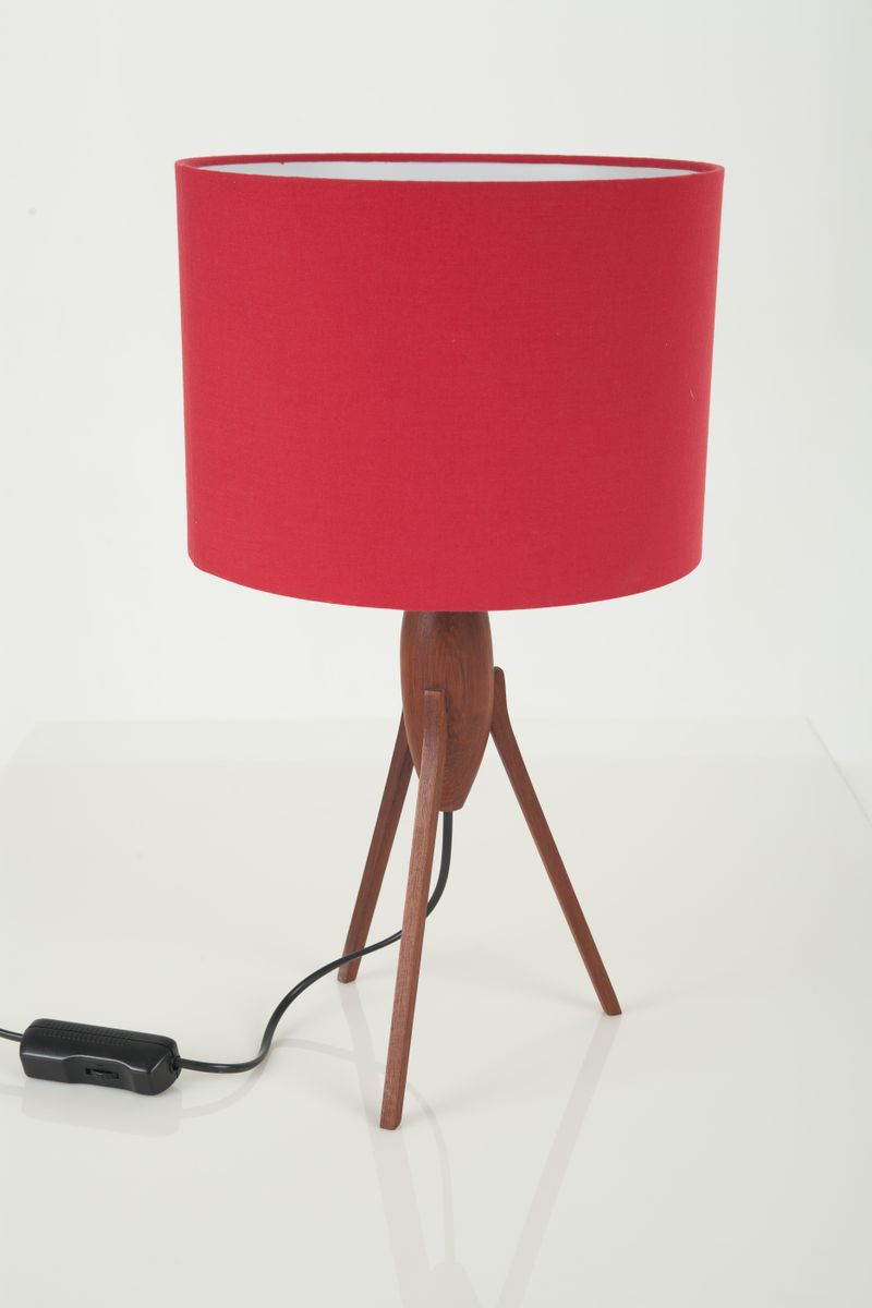 Danish Teak Tripod Table Lamp 1960s For At Pamono Danish Teak Tripod Table Lamp 1960s