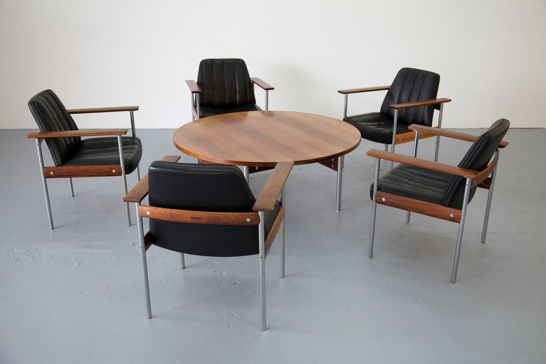 Vintage Lounge Set With Five Chairs Coffee Table By Sven Ivar Vintage Lounge Set With Five Chairs Coffee Table By Sven Ivar Dysthe For Dokka