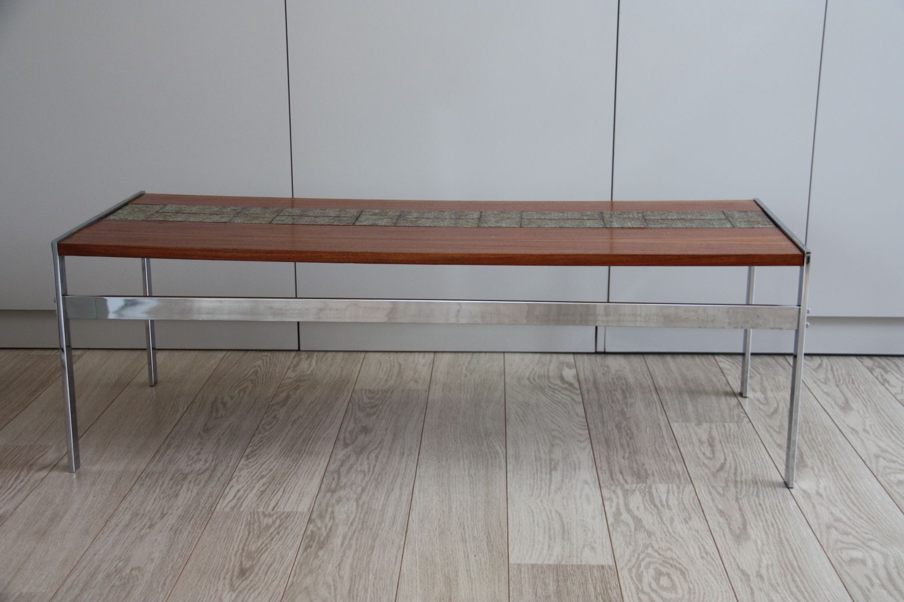 Vintage Wooden Coffee Table With Inlaid Tiles For At Pamono Vintage Wooden Coffee Table With Inlaid Tiles