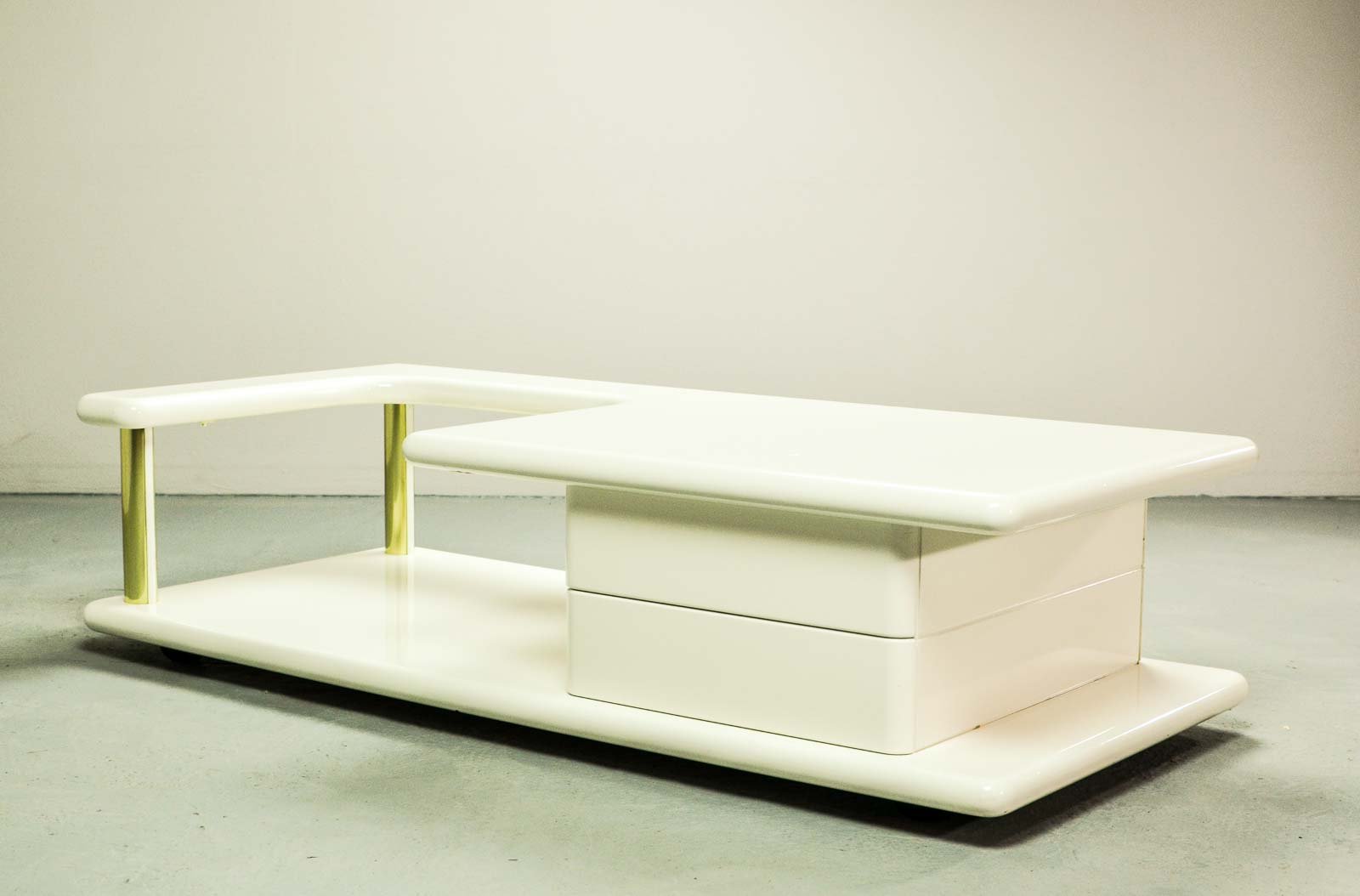 Mid Century Italian Br And White Glossy Lacquered Coffee Table Mid Century Italian Br And White Glossy Lacquered Coffee Table