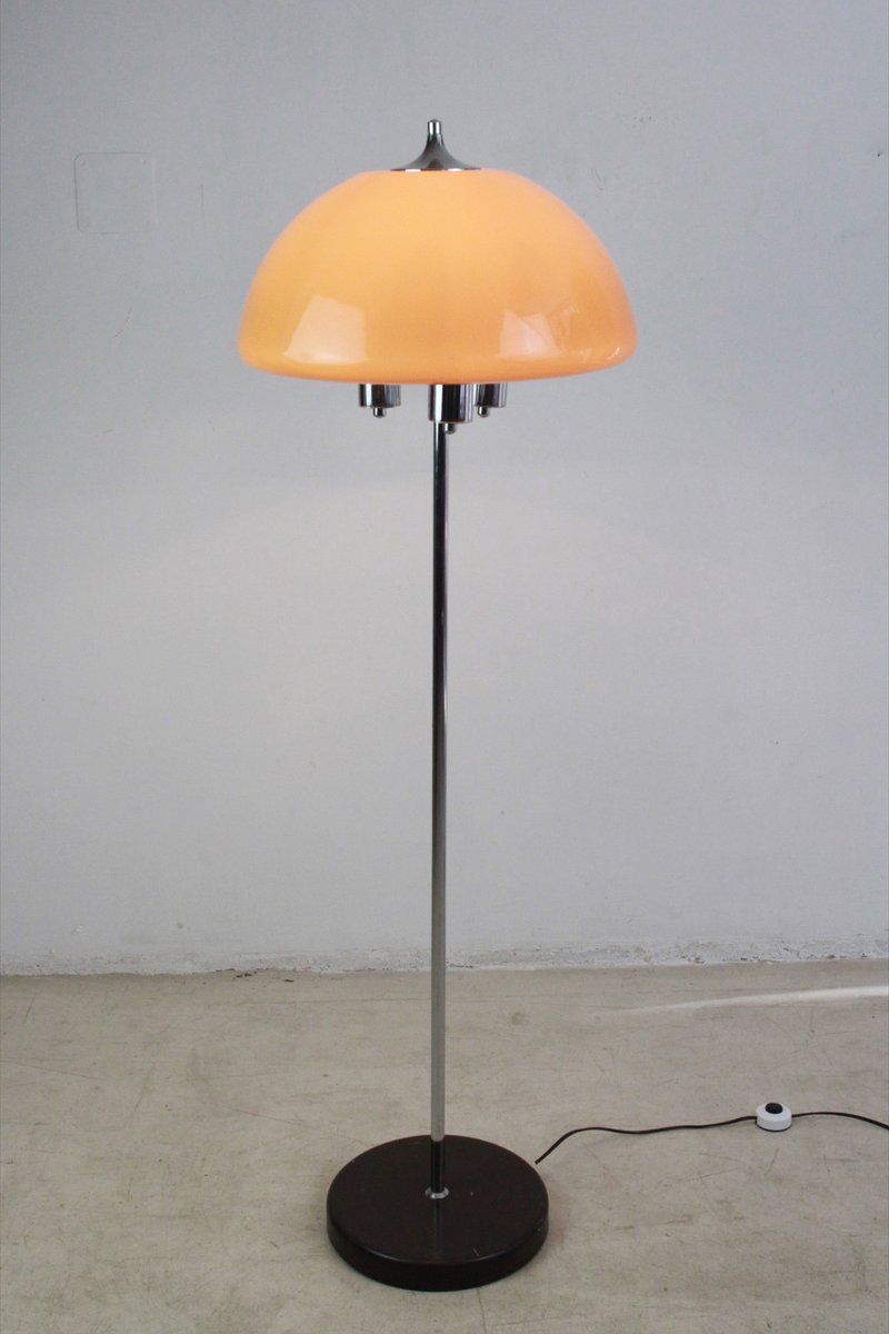 Chrome Floor Lamp With Peach Colored Shade 1960s For At Pamono Chrome Floor Lamp With Peach Colored Shade 1960s 7 Price 930 00 Regular 1 181