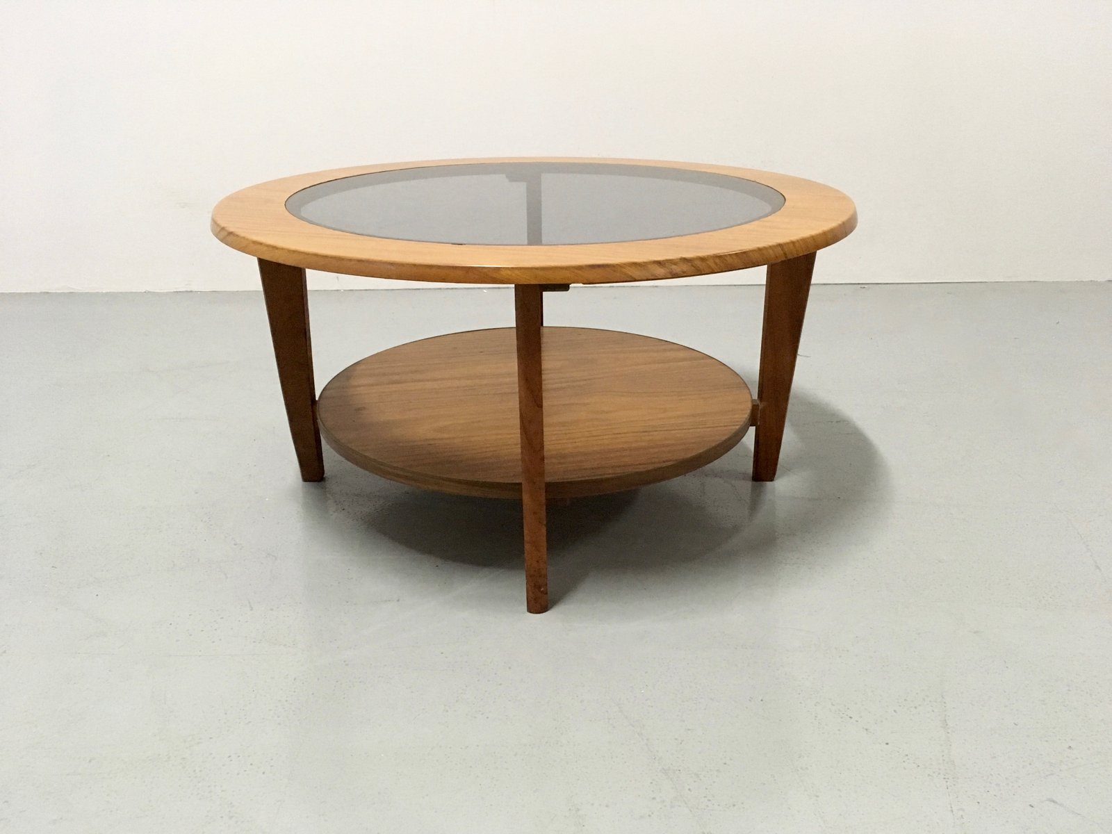 Vintage Danish Round Coffee Table With Glass 1960s For At Pamono Vintage Danish Round Coffee Table With Glass 1960s