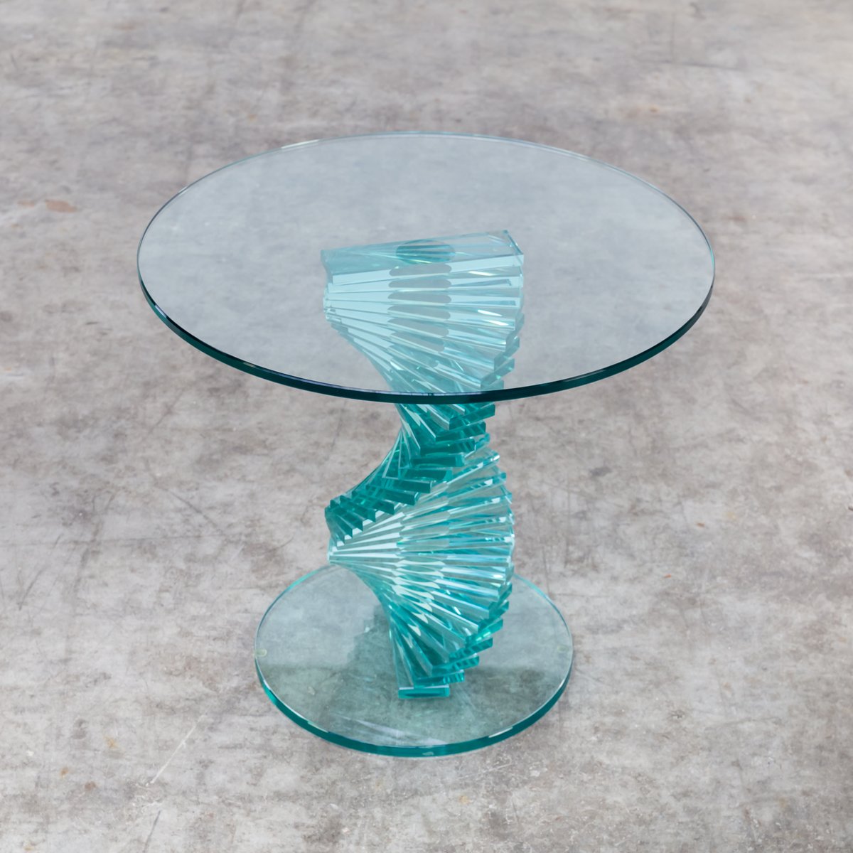 Spiral Glass Coffee Table Rascalartsnyc Vintage Spiral Glass Side Table From Ravello For At Pamono