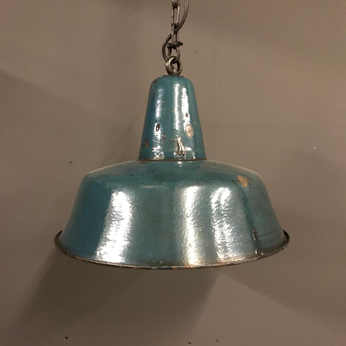 Petrol Blue Enamel Pendant Light 1930s For At Pamono Petrol Blue Enamel Pendant Light 1930s