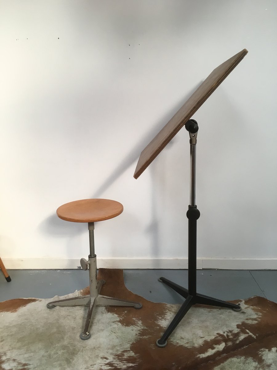 Vintage Drafting Table Stools vintage drafting table and stool by friso kramer for Vintage Drafting Table Stools vintage drafting table and stool by friso kramer for