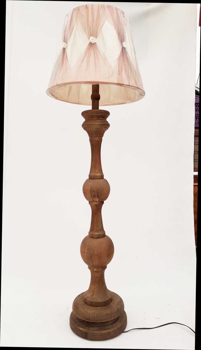 German Solid Oak Floor Lamp, 1950s for sale at Pamono German Solid Oak Floor Lamp, 1950s for sale at Pamono