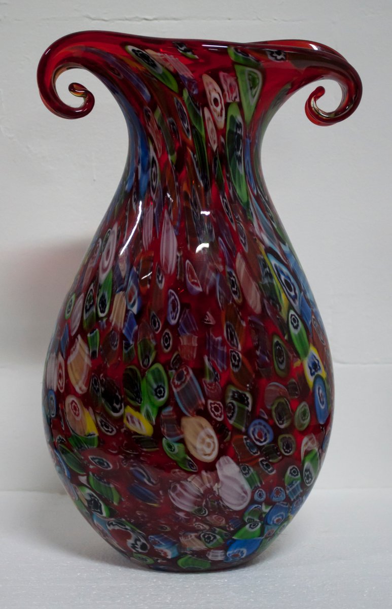 Vintage Italian Multicolored Murano Glass Vase from Fratelli Toso