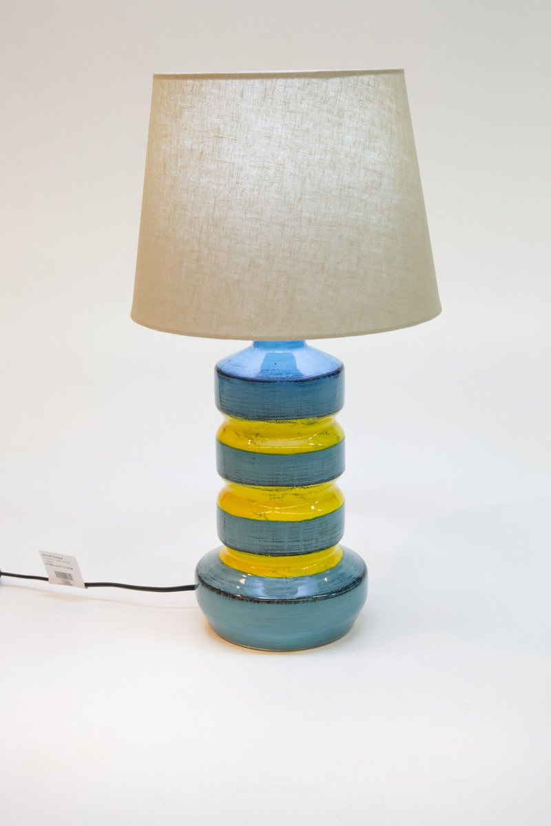 Blue Yellow Ceramic Table Lamp 1970s For At Pamono Blue Yellow Ceramic Table Lamp 1970s 9 460 00 Regular 753