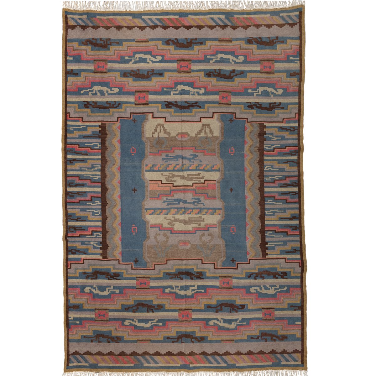 finnischer vintage art deco teppich 1