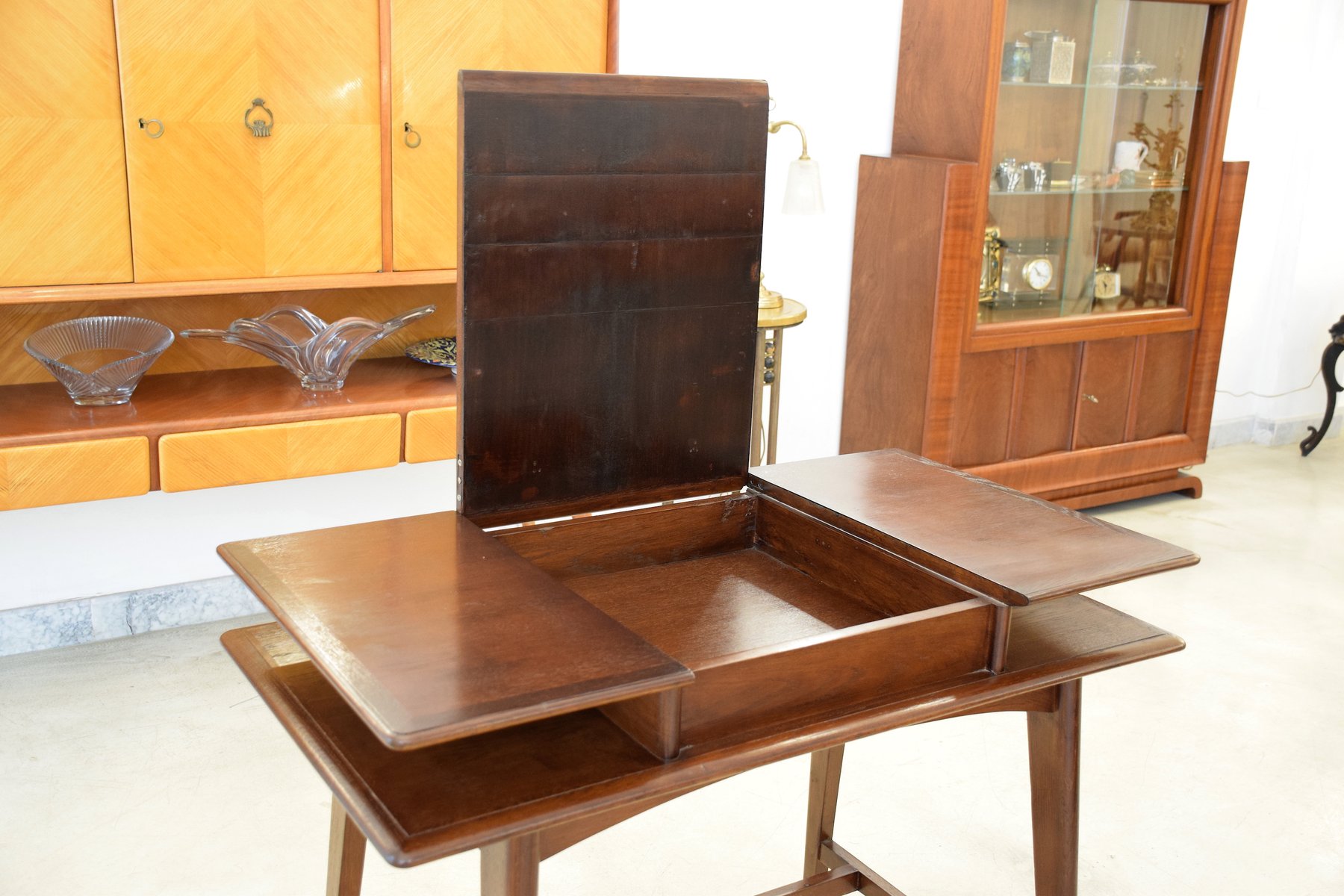 Mid Century French Flip Top Desk 1950s For At Pamono 828 00