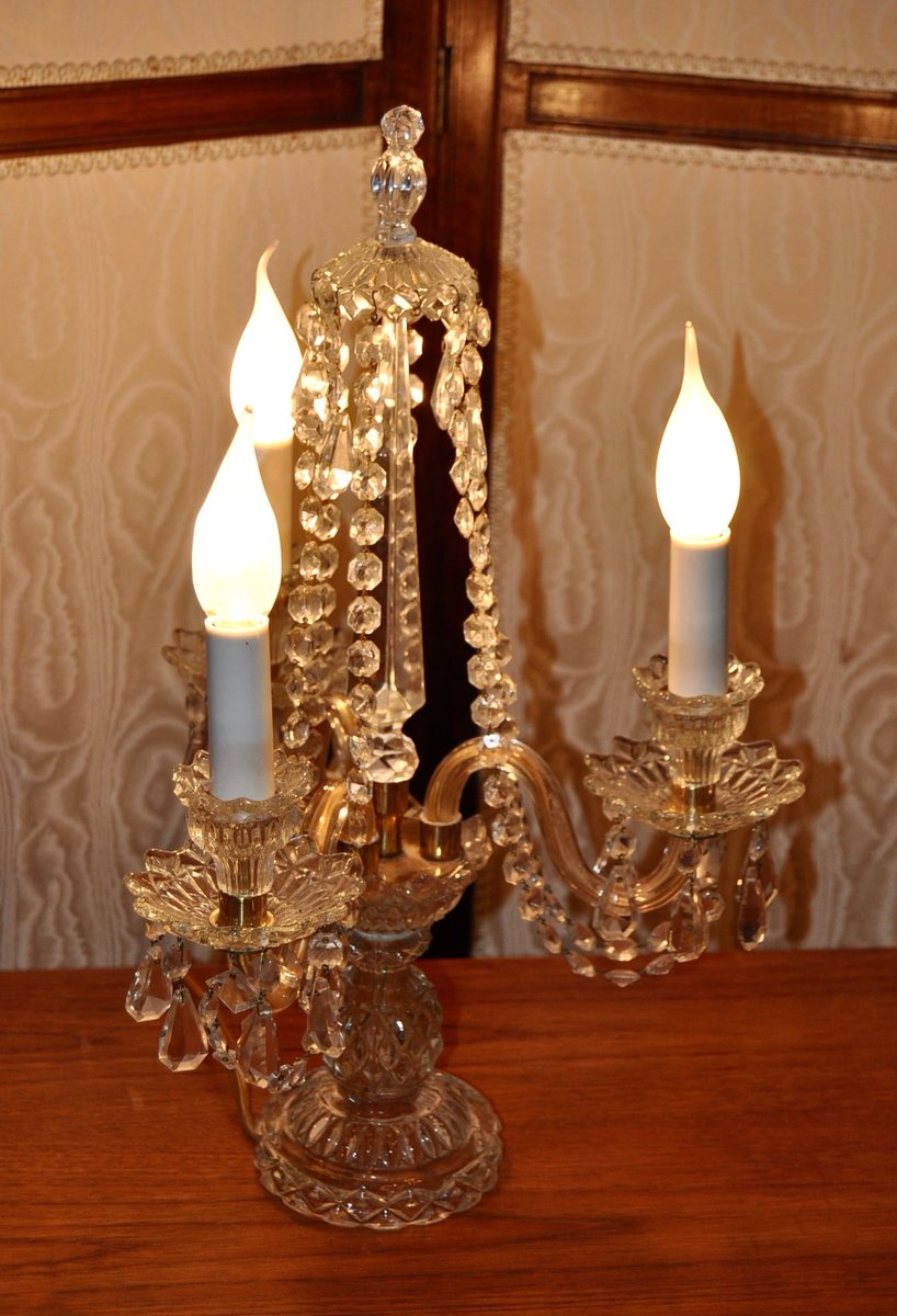 Vintage Crystal Candelabra Table Lamps, Set of 2 for sale at Pamono