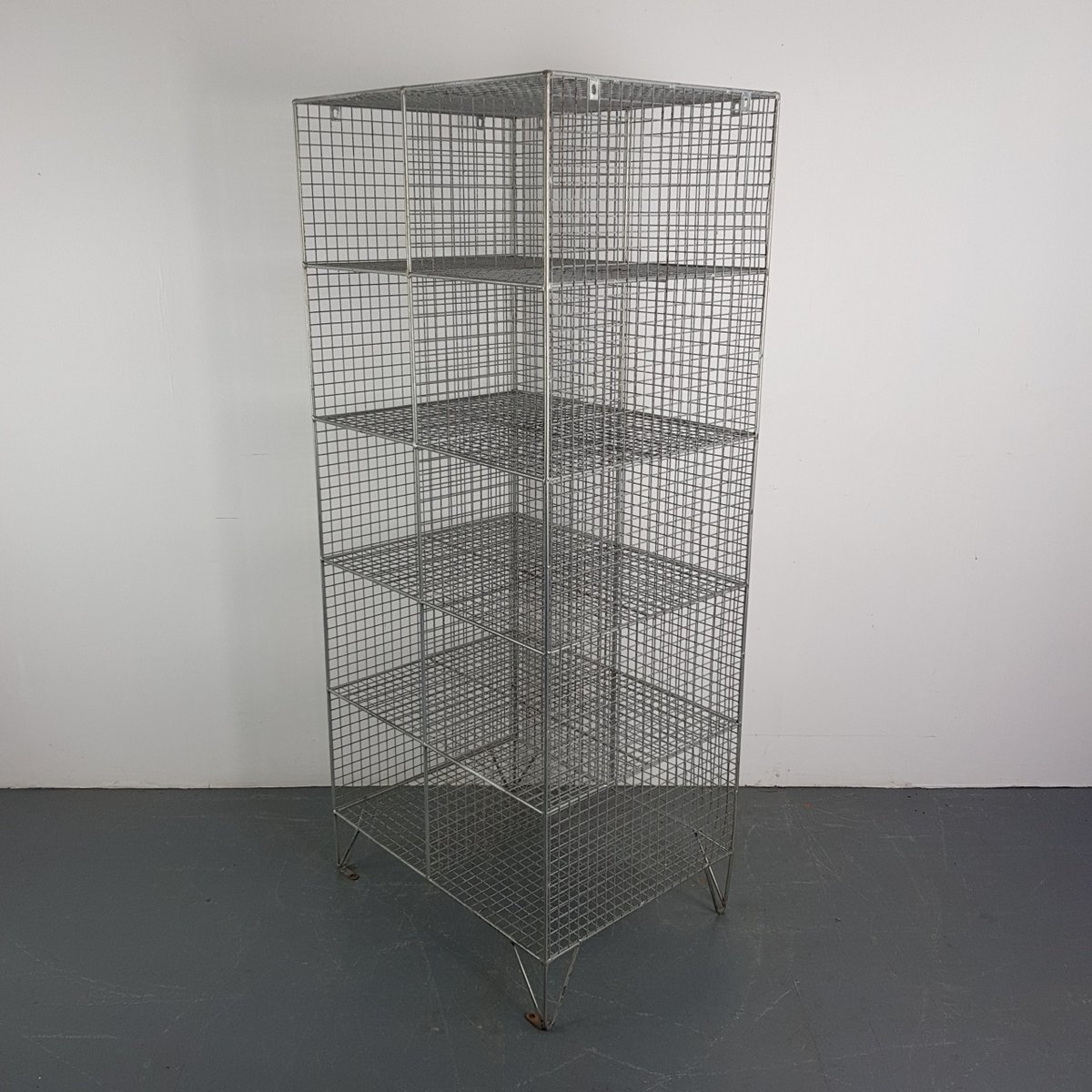 Vintage Wire Mesh Shelving Unit for sale at Pamono